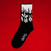 2019 fashion hip hop unisex flame pattern socks street fashion skateboard cool cotton socks Harajuku style retro men socks