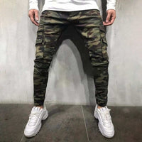 2019 New Men's Pants Army Green Camouflage Slim Long Pants Patchwork Casual Jeans Men Streetwear Clothes