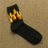 Red Yellow Flame Crew Socks Lifelike Fire Socks Men Hip Hop Design Classic Street Skateboard Cotton Long Unisex Socks