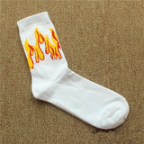 Red Yellow Flame Crew Socks Lifelike Fire Socks Men Hip Hop Design Classic Street Skateboard Cotton Long Unisex Socks