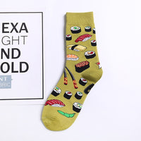 Avocado Sushi Omelette Burger Apple Plant Fruit Food Socks Short Funny Cotton Socks Women Winter Men Unisex Happy Socks Female 8