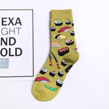 Avocado Sushi Omelette Burger Apple Plant Fruit Food Socks Short Funny Cotton Socks Women Winter Men Unisex Happy Socks Female 8