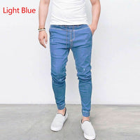 2019 Men Jeans Trousers New Arrival Slim Fit Fitness Drawstring Harem Long Pencil Denim Pants Size S/M/L/XL/XXL/3XL