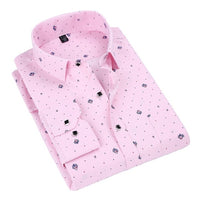 Printed Plaid Polka Dot Men Shirt Long-Sleeved Casual Shirts For Men Slim Fit 21 Colors Male Dress Shirts Camisas Masculina