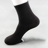 5 Pairs All Seasons Men's Business Casual Cotton Socks Spring Summer Autumn Winter Solid Colors Crew Socks Male Breathable Socks