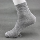 5 Pairs All Seasons Men's Business Casual Cotton Socks Spring Summer Autumn Winter Solid Colors Crew Socks Male Breathable Socks