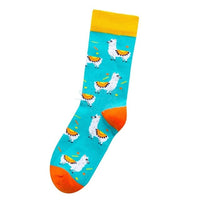 New Cotton Funny Couple Socks Harajuku Leaves Crew Casual Happy Socks For Men Art Flamingo Fashion Cute Hipster Sock Hip Hop