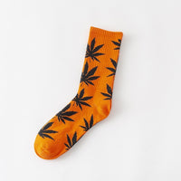 1 pair Men's Fashion Business Weed Hemp Cotton Socks Street Fashion Skateboard Couple Girls Harajuku Trend Socks Give Men a Gift