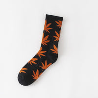 1 pair Men's Fashion Business Weed Hemp Cotton Socks Street Fashion Skateboard Couple Girls Harajuku Trend Socks Give Men a Gift