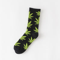 1 pair Men's Fashion Business Weed Hemp Cotton Socks Street Fashion Skateboard Couple Girls Harajuku Trend Socks Give Men a Gift