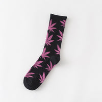 1 pair Men's Fashion Business Weed Hemp Cotton Socks Street Fashion Skateboard Couple Girls Harajuku Trend Socks Give Men a Gift