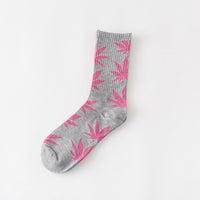 1 pair Men's Fashion Business Weed Hemp Cotton Socks Street Fashion Skateboard Couple Girls Harajuku Trend Socks Give Men a Gift