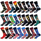 Spring New Arrived Happy Socks Men Funny Art BritishStyle Streetwear Hip Hop Animals Characters Designer Crew Sock Gift for Men