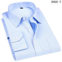 4XL 5XL 6XL 7XL 8XL Large Size Men's Business Casual Long Sleeved Shirt White Blue Black Smart Male Social Dress Shirt Plus