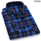 Men Flannel Plaid Shirt 100% Cotton 2019 Spring Autumn Casual Long Sleeve Shirt Soft Comfort Slim Fit Styles Brand Man Plus Size