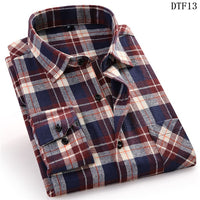 Men Flannel Plaid Shirt 100% Cotton 2019 Spring Autumn Casual Long Sleeve Shirt Soft Comfort Slim Fit Styles Brand Man Plus Size