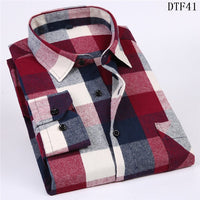 Men Flannel Plaid Shirt 100% Cotton 2019 Spring Autumn Casual Long Sleeve Shirt Soft Comfort Slim Fit Styles Brand Man Plus Size