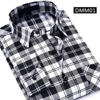 Casual Men Plaid Shirt Spring Autumn Flannel Shirt Men Dress Shirts Fashion Long Sleeve Slim Fit Chemise Homme Cotton Male Shirt