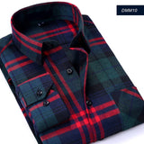 Casual Men Plaid Shirt Spring Autumn Flannel Shirt Men Dress Shirts Fashion Long Sleeve Slim Fit Chemise Homme Cotton Male Shirt