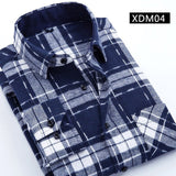 Casual Men Plaid Shirt Spring Autumn Flannel Shirt Men Dress Shirts Fashion Long Sleeve Slim Fit Chemise Homme Cotton Male Shirt