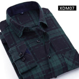 Casual Men Plaid Shirt Spring Autumn Flannel Shirt Men Dress Shirts Fashion Long Sleeve Slim Fit Chemise Homme Cotton Male Shirt