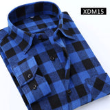 Casual Men Plaid Shirt Spring Autumn Flannel Shirt Men Dress Shirts Fashion Long Sleeve Slim Fit Chemise Homme Cotton Male Shirt